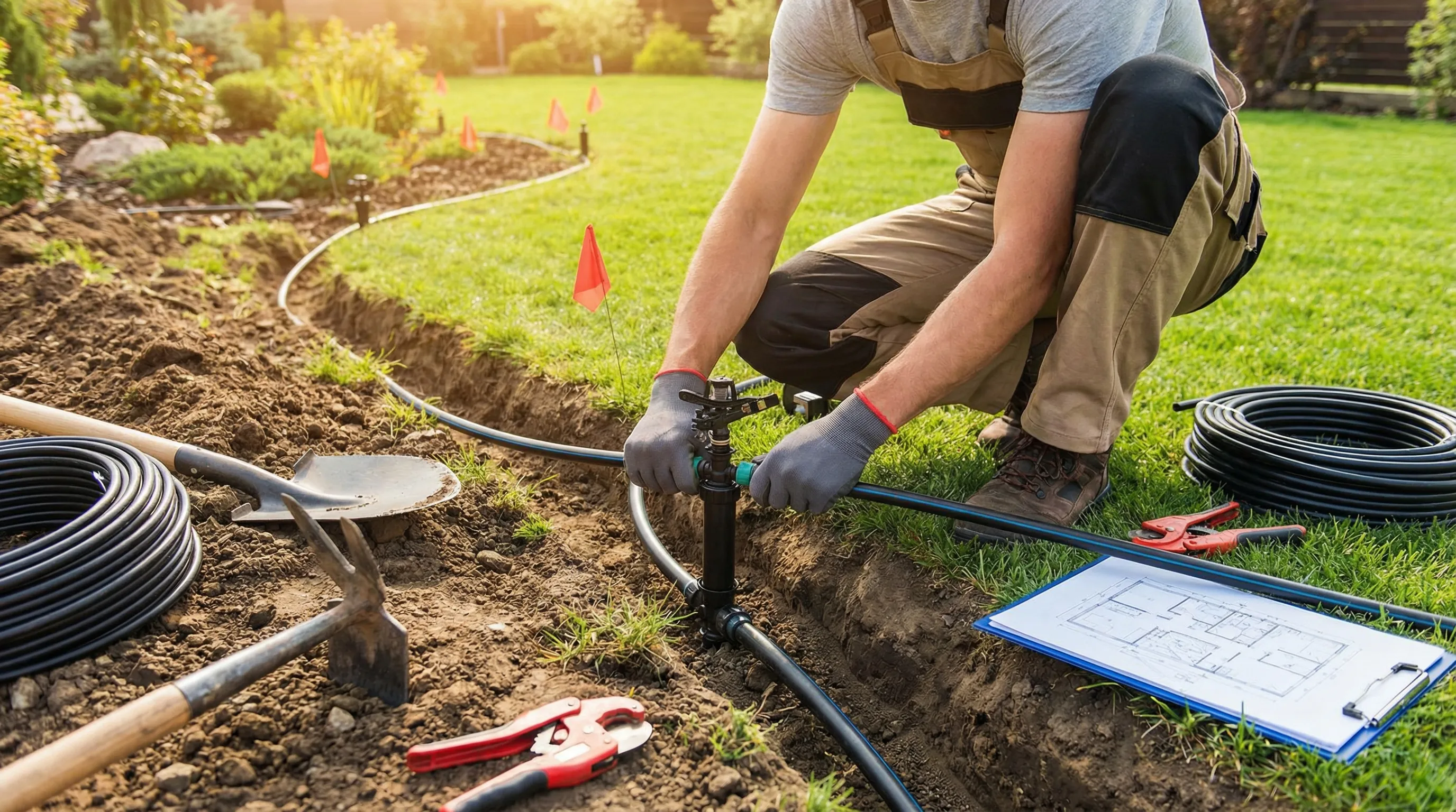 IRRIGO Blog - Etape par Etape: Installer un Systeme d'Irrigation par Aspersion