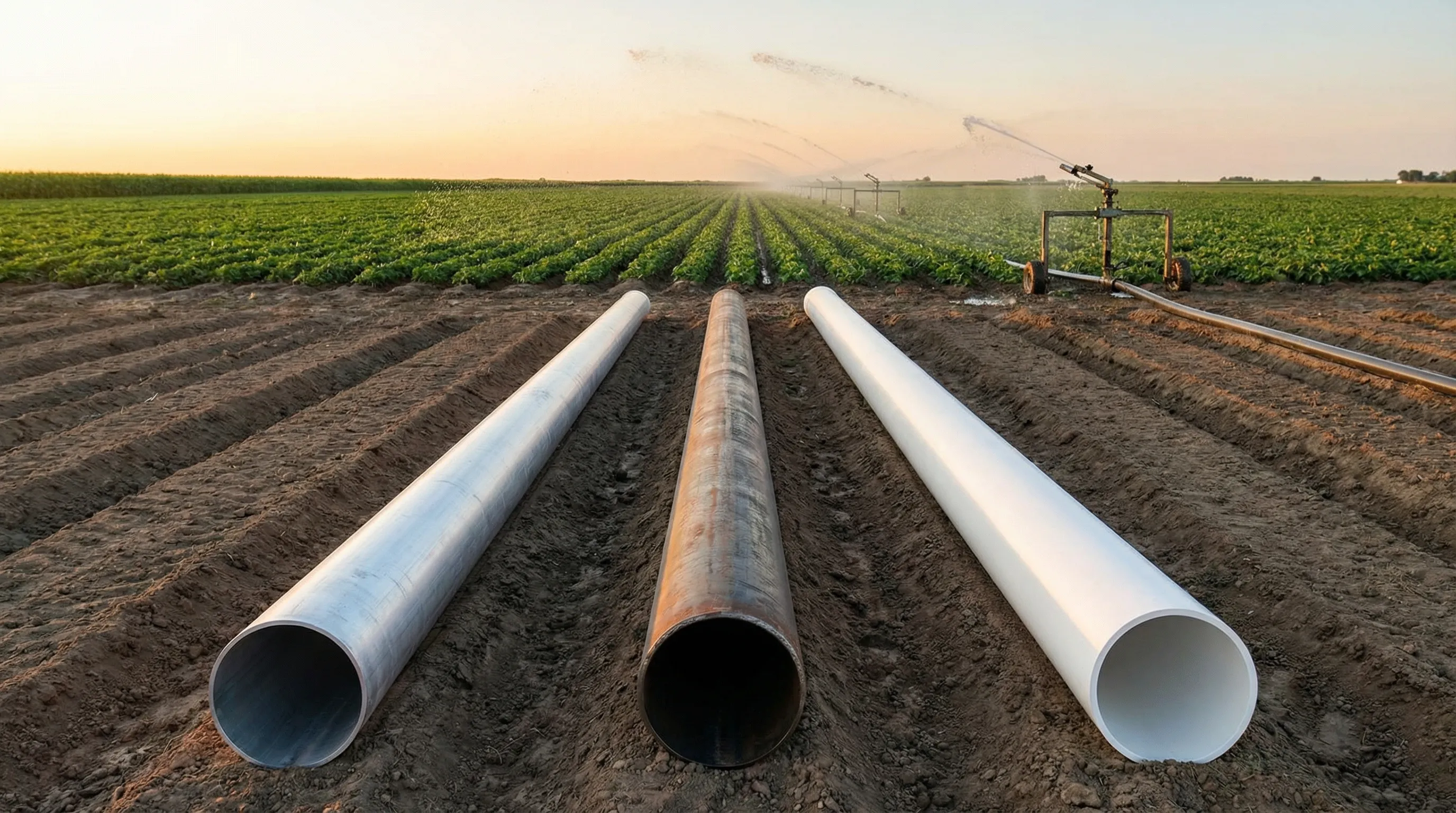 IRRIGO Blog - Aluminium vs Stahl vs PVC - Welches Material für Bewässerung?